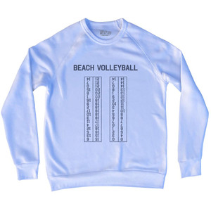 Beach Volleyball Switch Every 7 Points Scoring Chart Adult Tri-Blend Sweatshirt - White Beach Volleyball Switch Every 7 Points Scoring Chart Adult Tri-Blend Sweatshirt - White
