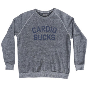 Cardio Sucks Adult Tri-Blend Sweatshirt - Athletic Grey
