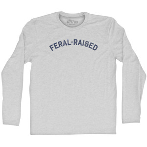 Feral-raised Adult Cotton Long Sleeve T-shirt - Grey Heather