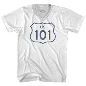 101 Road Sign Adult Tri-Blend V-neck T-shirt - White