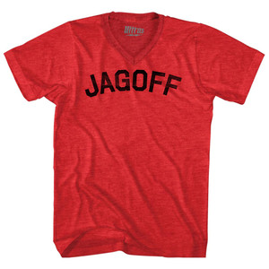 Jagoff Adult Tri-Blend V-neck T-shirt - Athletic Red