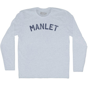 Manlet Adult Tri-Blend Long Sleeve T-shirt - Athletic White