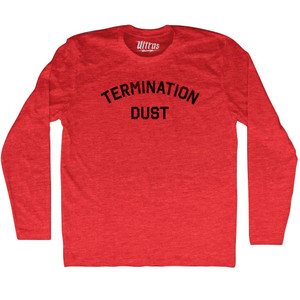 Termination Dust Adult Tri-Blend Long Sleeve T-shirt - Athletic Red Termination Dust Adult Tri-Blend Long Sleeve T-shirt - Athletic Red