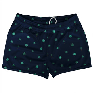 Tequila Pattern Shorty Short Gym Shorts 2.5" Inseam Made In USA - Navy Blue Tequila Pattern Shorty Short Gym Shorts 2.5" Inseam Made In USA - Navy Blue