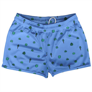 Tequila Pattern Shorty Short Gym Shorts 2.5" Inseam Made In USA - Carolina Blue Tequila Pattern Shorty Short Gym Shorts 2.5" Inseam Made In USA - Carolina Blue
