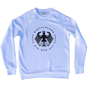 Germany Eagle Deutschland Soccer 4 World Cups Adult Tri-Blend Sweatshirt - White Germany Eagle Deutschland Soccer 4 World Cups Adult Tri-Blend Sweatshirt - White