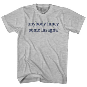 Anybody Fancy Some Lasagna Rage Font Youth Cotton T-shirt - Grey Heather Anybody Fancy Some Lasagna Rage Font Youth Cotton T-shirt - Grey Heather