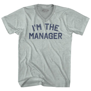 I'm The Manager Adult Tri-Blend V-neck T-shirt - Athletic Cool Grey I'm The Manager Adult Tri-Blend V-neck T-shirt - Athletic Cool Grey