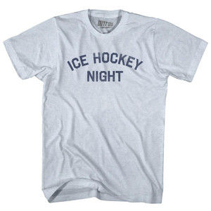Ice Hockey Night Adult Tri-Blend T-shirt - Athletic White