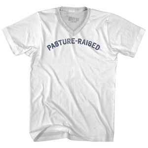 Pasture-Raised Adult Tri-Blend V-Neck T-Shirt - White