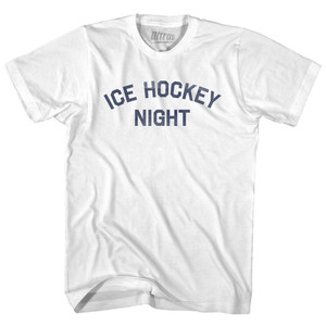 Ice Hockey Night Womens Cotton Junior Cut T-Shirt - White