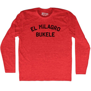 El Milagro Bukele Adult Tri-Blend Long Sleeve T-shirt - Athletic Red El Milagro Bukele Adult Tri-Blend Long Sleeve T-shirt - Athletic Red