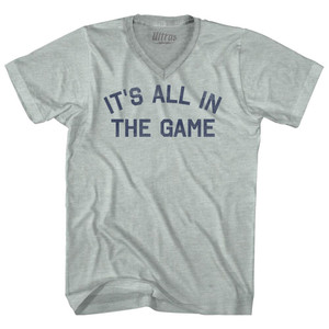 It'S All In The Game Adult Tri-Blend V-neck T-shirt - Athletic Cool Grey It'S All In The Game Adult Tri-Blend V-neck T-shirt - Athletic Cool Grey