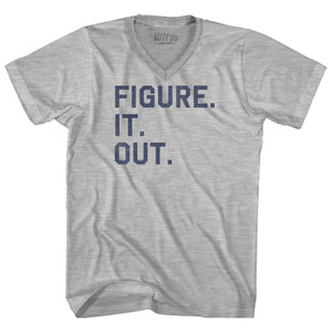 Figure. It. Out Adult Cotton V-neck T-shirt - Grey Heather