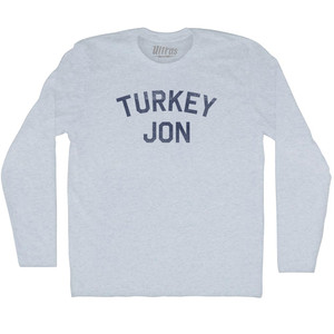 Turkey Jon Adult Tri-Blend Long Sleeve T-shirt - Athletic White