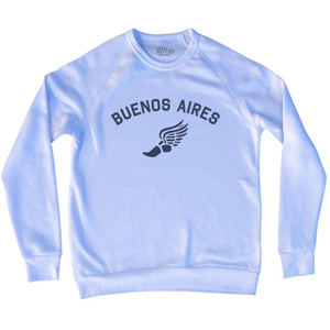 Buenos Aires Running Track Winged Foot Adult Tri-Blend Sweatshirt - White Buenos Aires Running Track Winged Foot Adult Tri-Blend Sweatshirt - White
