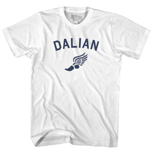 Dalian Running Track Winged Foot Womens Cotton Junior Cut T-Shirt - White Dalian Running Track Winged Foot Womens Cotton Junior Cut T-Shirt - White