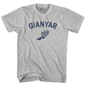 Gianyar Running Track Winged Foot Womens Cotton Junior Cut T-Shirt - Grey Heather Gianyar Running Track Winged Foot Womens Cotton Junior Cut T-Shirt - Grey Heather