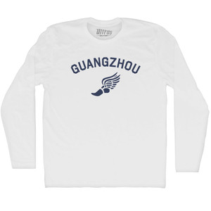 Guangzhou Running Track Winged Foot Adult Cotton Long Sleeve T-shirt - White