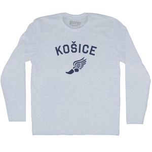 Kosice Running Track Winged Foot Adult Tri-Blend Long Sleeve T-shirt - Athletic White