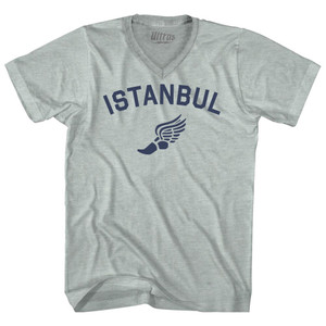 Istanbul Running Track Winged Foot Adult Tri-Blend V-neck T-shirt - Athletic Cool Grey Istanbul Running Track Winged Foot Adult Tri-Blend V-neck T-shirt - Athletic Cool Grey