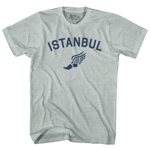 Istanbul Running Track Winged Foot Adult Tri-Blend T-shirt - Athletic Cool Grey Istanbul Running Track Winged Foot Adult Tri-Blend T-shirt - Athletic Cool Grey