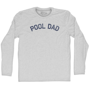Pool Dad Adult Cotton Long Sleeve T-shirt - Grey Heather