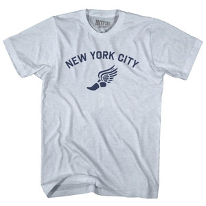 New York City Running Track Winged Foot Adult Tri-Blend T-shirt - Athletic White New York City Running Track Winged Foot Adult Tri-Blend T-shirt - Athletic White