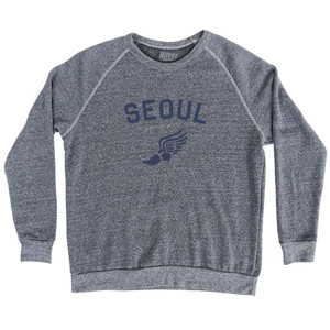 Seoul Running Track Winged Foot Adult Tri-Blend Sweatshirt - Athletic Grey Seoul Running Track Winged Foot Adult Tri-Blend Sweatshirt - Athletic Grey