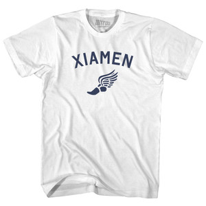 Xiamen Running Track Winged Foot Womens Cotton Junior Cut T-Shirt - White Xiamen Running Track Winged Foot Womens Cotton Junior Cut T-Shirt - White