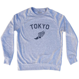 Tokyo Running Track Winged Foot Adult Tri-Blend Sweatshirt - Grey Heather Tokyo Running Track Winged Foot Adult Tri-Blend Sweatshirt - Grey Heather
