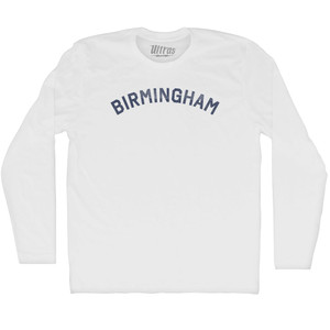 Birmingham Adult Cotton Long Sleeve T-shirt - White