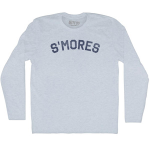 S'mores Adult Tri-Blend Long Sleeve T-shirt - Athletic White