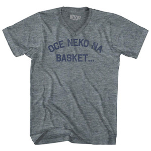 Oce neko na basket Tri-Blend V-neck Womens Junior Cut T-shirt - Athletic Grey Oce neko na basket Tri-Blend V-neck Womens Junior Cut T-shirt - Athletic Grey