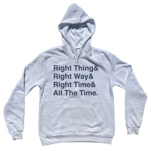 Self Disciple Right Thing Right Way Right Time All The Time Tri-Blend Hoodie - White Self Disciple Right Thing Right Way Right Time All The Time Tri-Blend Hoodie - White