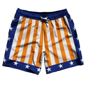 New York Royal, Orange and White Champ Swim Shorts 7" Made in USA New York Royal, Orange and White Champ Swim Shorts 7" Made in USA