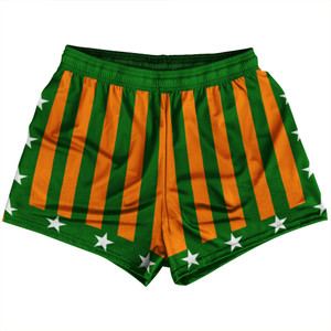 Kelly Green and Orange Champ Womens & Girls Sport Shorts End Made In USA