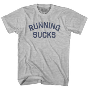 Running Sucks Womens Cotton Junior Cut T-Shirt - Grey Heather