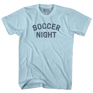 Soccer Night Adult Cotton T-shirt - Light Blue