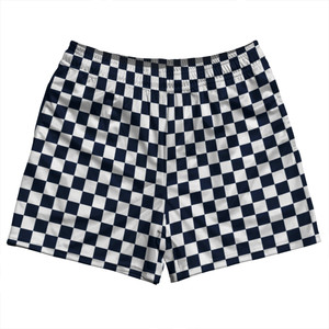Checkerboard 1 Inch Blue Navy and White Rugby Shorts Made In USA Checkerboard 1 Inch Blue Navy and White Rugby Shorts Made In USA