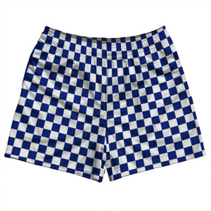 Checkerboard 1 Inch Blue Royal and White Rugby Shorts Made In USA Checkerboard 1 Inch Blue Royal and White Rugby Shorts Made In USA