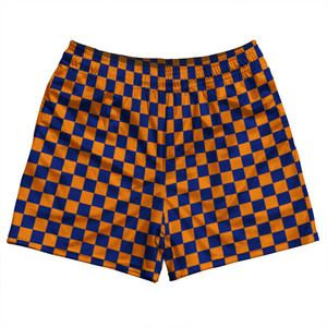 Checkerboard 1 Inch Blue Royal and Tennessee Orange Rugby Shorts Made In USA Checkerboard 1 Inch Blue Royal and Tennessee Orange Rugby Shorts Made In USA