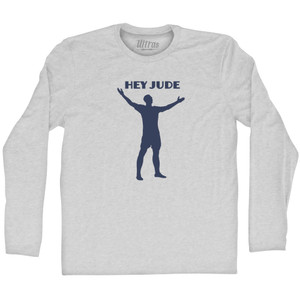 Hey Jude Soccer Celebration Adult Cotton Long Sleeve T-shirt - Grey Heather Hey Jude Soccer Celebration Adult Cotton Long Sleeve T-shirt - Grey Heather