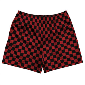 Checkerboard 1 Inch Black and Red Dark Rugby Shorts Made In USA Checkerboard 1 Inch Black and Red Dark Rugby Shorts Made In USA