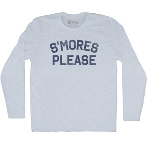 S'mores Please Adult Tri-Blend Long Sleeve T-shirt - Athletic White S'mores Please Adult Tri-Blend Long Sleeve T-shirt - Athletic White