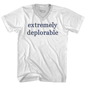 Extremely Deplorable Rage Font-Adult Tri-Blend V-neck T-shirt - White