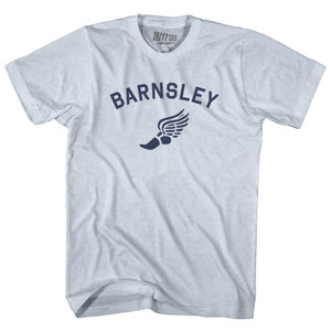 Barnsley Running Track Winged Foot-Adult Tri-Blend T-shirt - Athletic White