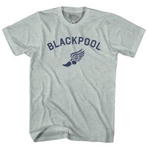 Blackpool Running Track Winged Foot-Adult Tri-Blend T-shirt - Athletic Cool Grey Blackpool Running Track Winged Foot-Adult Tri-Blend T-shirt - Athletic Cool Grey