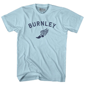 Burnley Running Track Winged Foot-Adult Cotton T-shirt - Light Blue Burnley Running Track Winged Foot-Adult Cotton T-shirt - Light Blue
