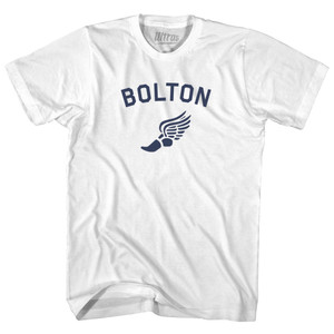 Bolton Running Track Winged Foot-Youth Cotton T-shirt - White Bolton Running Track Winged Foot-Youth Cotton T-shirt - White